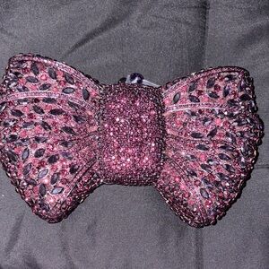 Sparkling Pink Bow Clutch